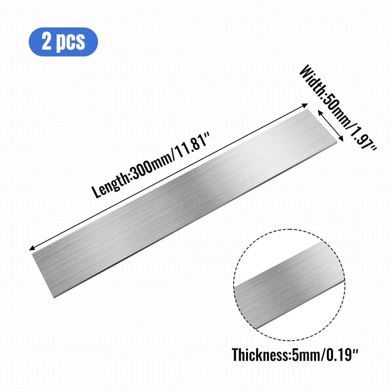 SUNKOO 304 Stainless Steel Flat Bar 2PCS, 3/16" Thick 1-31/32" Wide 12" Long, Brushed Finish, Durable Versatile Trim Strips, Easy to Shape for DIY, Kitchen, Home Repairs - Image 2